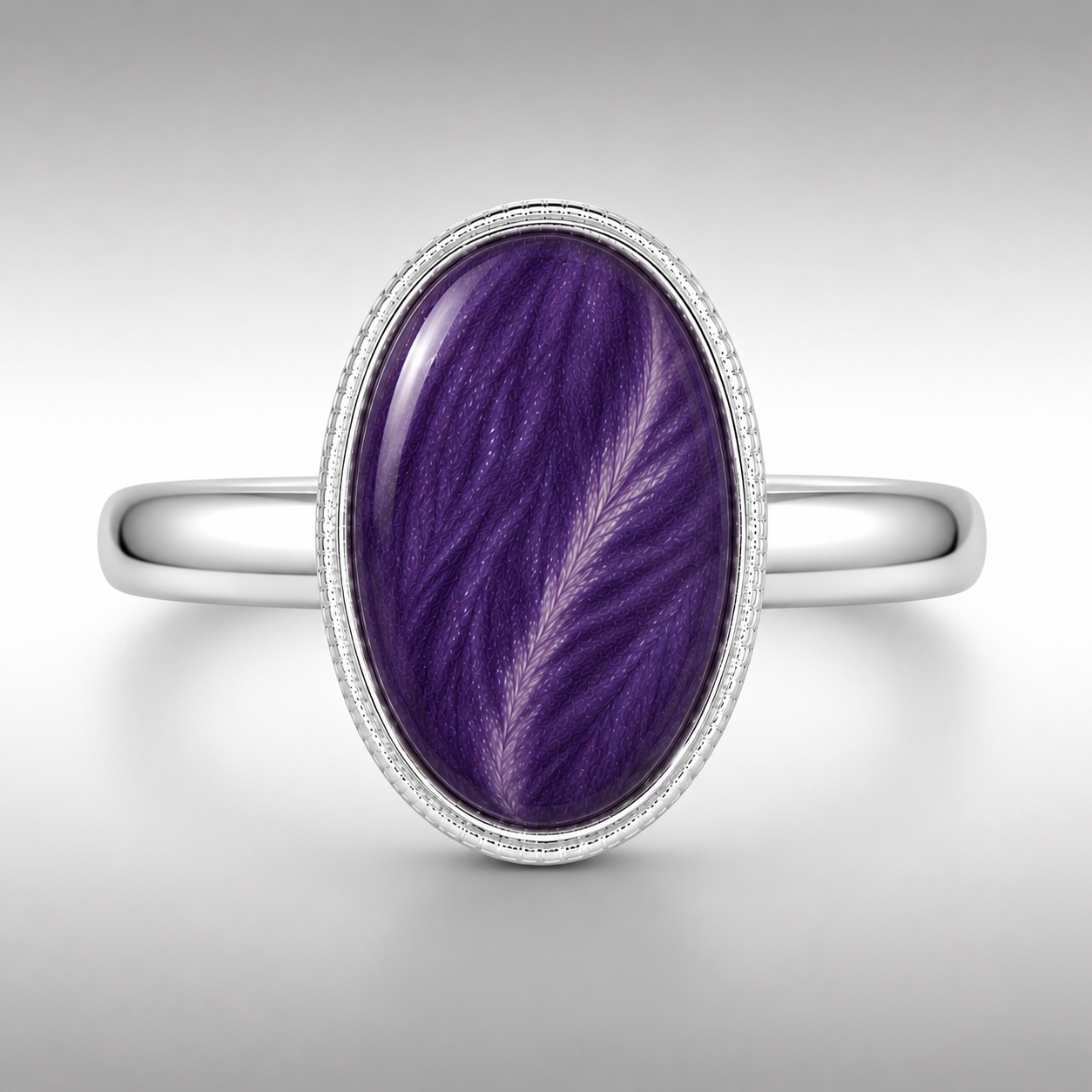 Charoite Fine Silver Ring