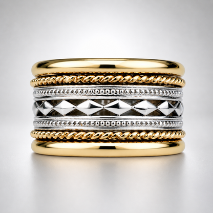 Gold Cigar Band Spinner Ring - Custom Orders Only