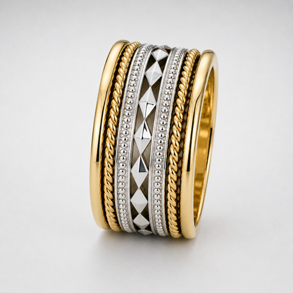 Gold Cigar Band Spinner Ring - Custom Orders Only