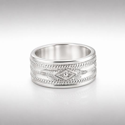 Sterling Silver Cigar Band Ring