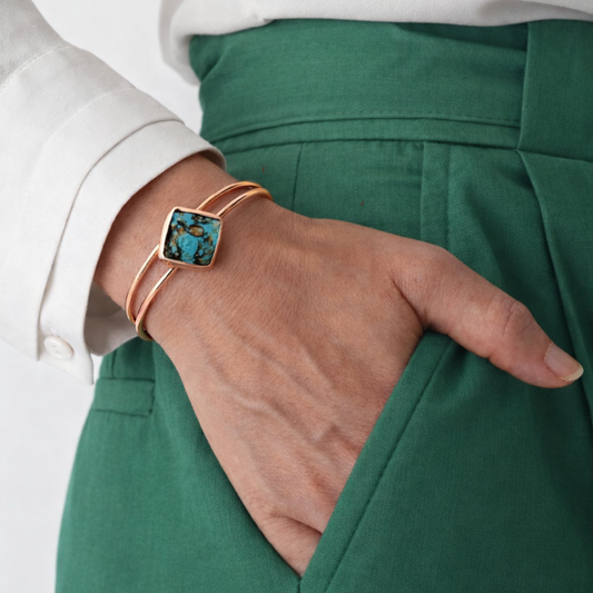 Copper and Turquoise Bracelet