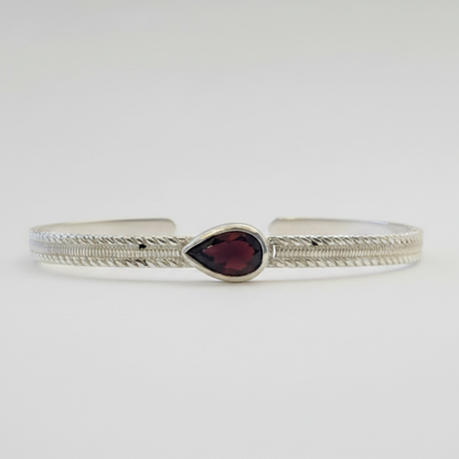 Garnet & .925 Sterling Silver Bracelet