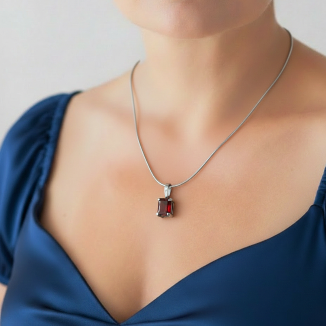 Garnet Pendant Necklace