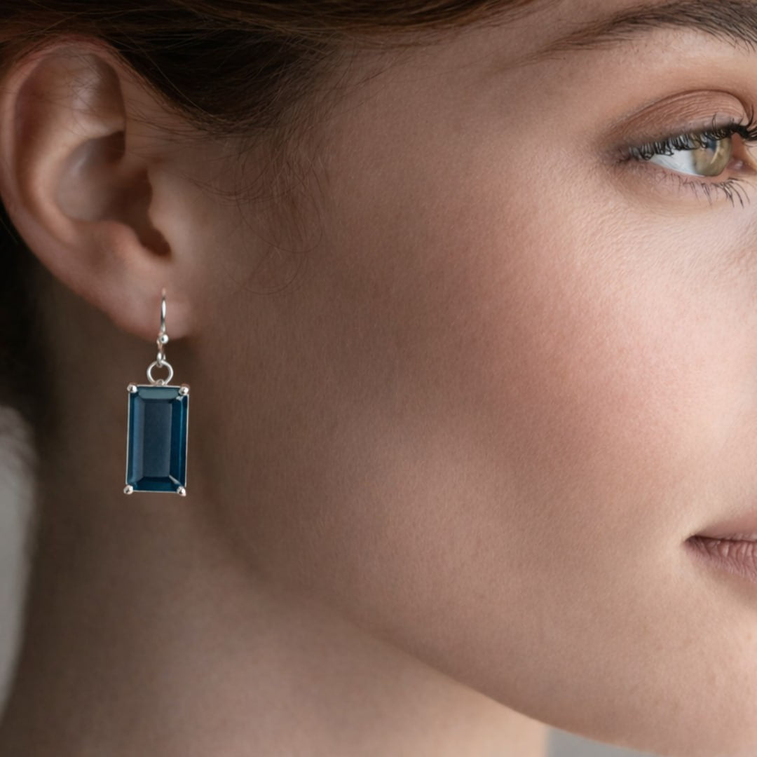 Teal Sapphire Earrings