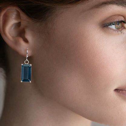 Teal Sapphire Earrings