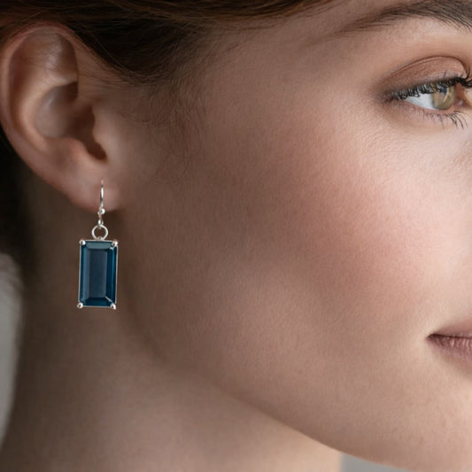 Teal Sapphire Earrings