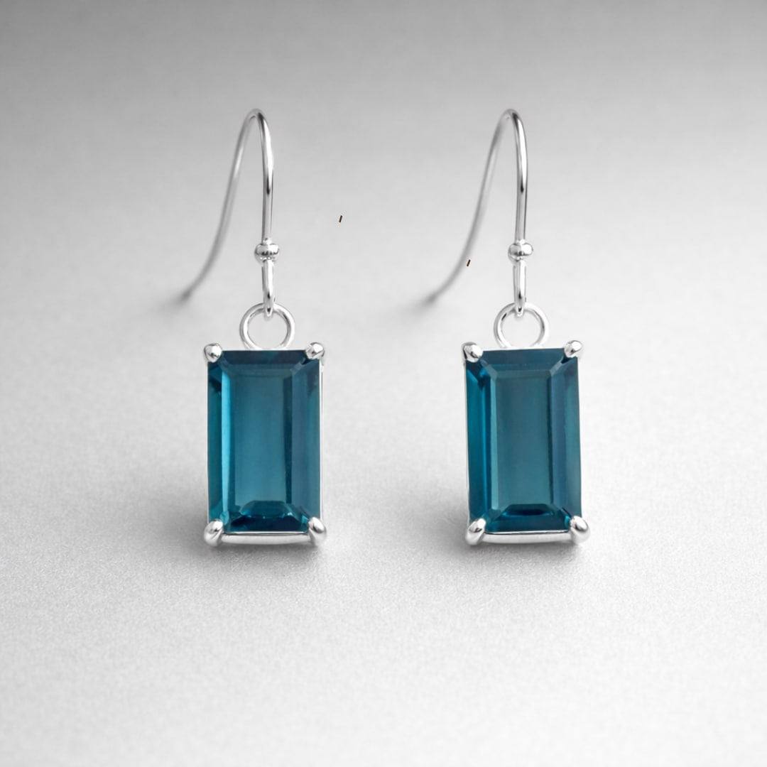 Teal Sapphire Earrings