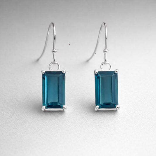Teal Sapphire Earrings