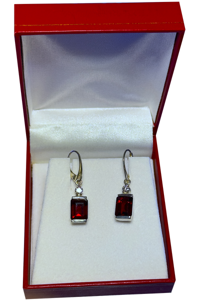 Garnet & Moissanite set in Fine Silver