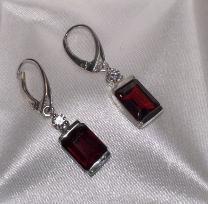 Garnet & Moissanite set in Fine Silver
