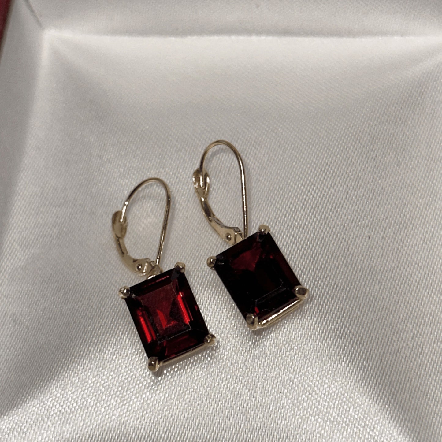 Garnet & 14K Gold Earrings