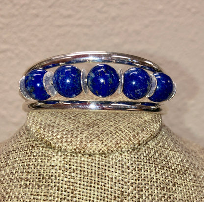Lapis Lazuli and Sterling Silver Cuff Bracelet