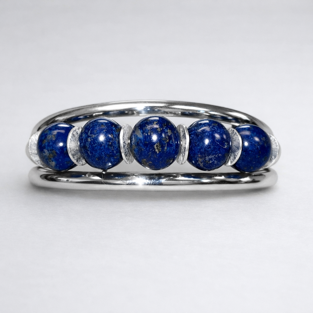 Lapis Lazuli and Sterling Silver Cuff Bracelet