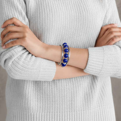 Lapis Lazuli and Sterling Silver Cuff Bracelet