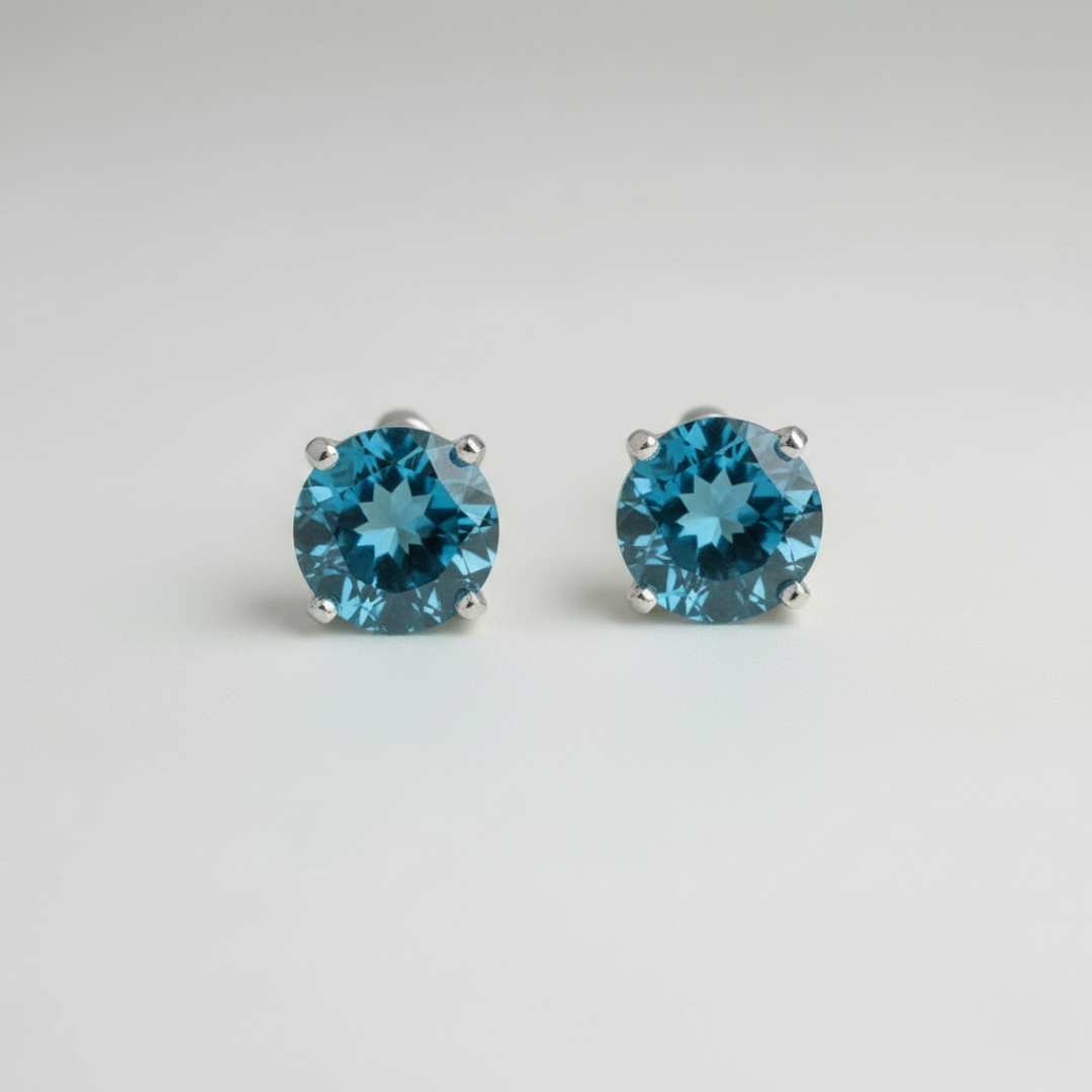 London Blue Topaz Stud Earrings