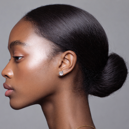 Moissanite and White Gold Stud Earrings