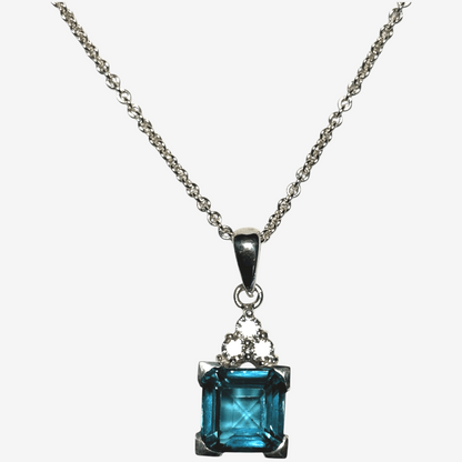 Natural Teal Sapphire Necklace