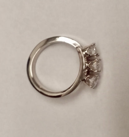 Moissanite & 14k White Gold Ring